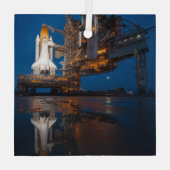 Blue Sky voor Space Shuttle Atlantis Lancering Glas Ornament (Achterkant)