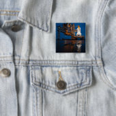 Blue Sky voor Space Shuttle Atlantis Lancering Vierkante Button 5,1 Cm (In situ)