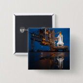 Blue Sky voor Space Shuttle Atlantis Lancering Vierkante Button 5,1 Cm (Voorkant /achterkant)