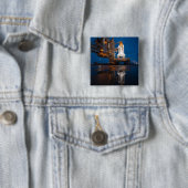 Blue Sky voor Space Shuttle Atlantis Lancering Vierkante Button 5,1 Cm (In situ)