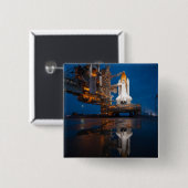 Blue Sky voor Space Shuttle Atlantis Lancering Vierkante Button 5,1 Cm (Voorkant /achterkant)