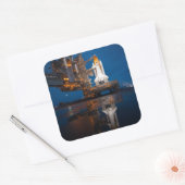 Blue Sky voor Space Shuttle Atlantis Lancering Vierkante Sticker (Envelop)