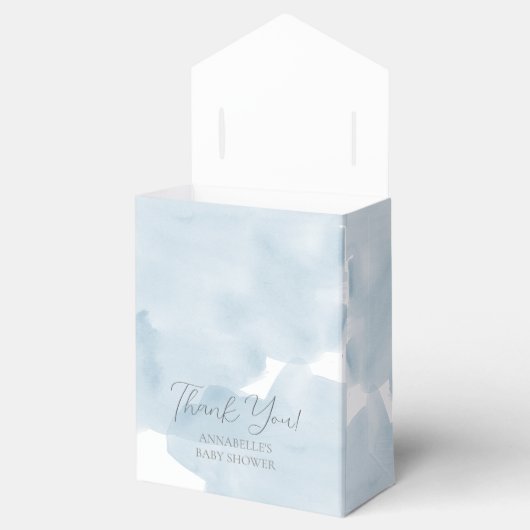 Blue Sky Waterverf Boy Baby shower Bedankdoosjes (Geopend)