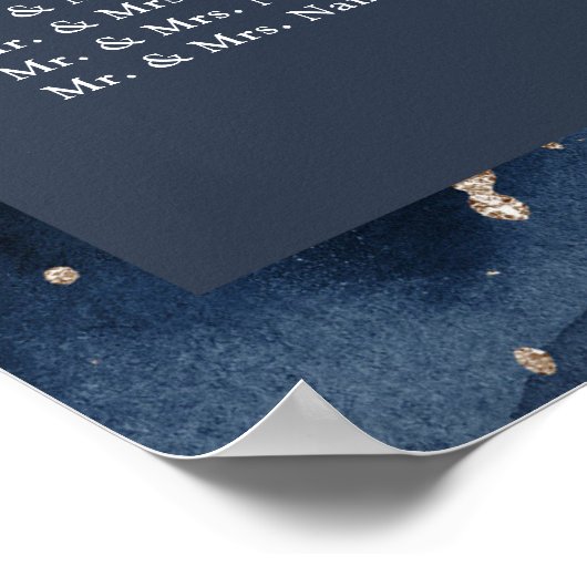 Blue Sky Waterverf bruiloft zitgrafiek Poster (Hoek)