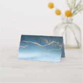 Blue Sky Waterverf Landscape Bruiloft Plaats Kaart Plaatskaartje (Achterkant)