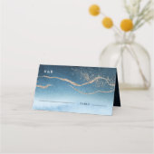 Blue Sky Waterverf Landscape Bruiloft Plaats Kaart Plaatskaartje (Voorkant)