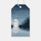 Blue Sky Waterverf Landschap Bruiloft Monogram Cadeaulabel (Achterkant)