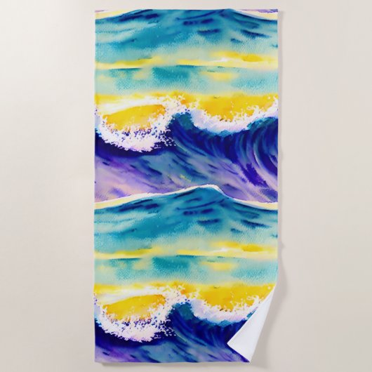 Blue sky waterverf zomertijd Vakantie Strandlaken (Voorkant)