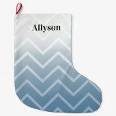 Blue Sky White Chevron Grote Kerstsok (Voorkant)