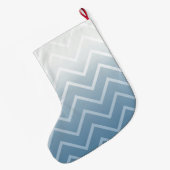 Blue Sky White Chevron Grote Kerstsok (Achterkant (Hangend))