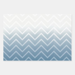 Blue Sky White Chevron Inpakpapier Vel