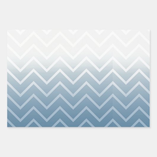Blue Sky White Chevron Inpakpapier Vel (Voorkant)