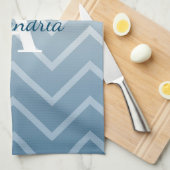Blue Sky White Chevron Theedoek (Quarter Fold)