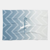 Blue Sky White Chevron Theedoek (Horizontaal)
