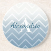 Blue Sky White Chevron Zandsteen Onderzetter (Voorkant)