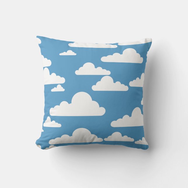 Blue Sky White Cloud Pattern Pillow Kussen (Voorkant)