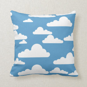 Blue Sky White Cloud Pattern Pillow Kussen