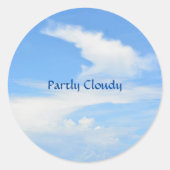Blue Sky White Cloud Ronde Sticker (Voorkant)