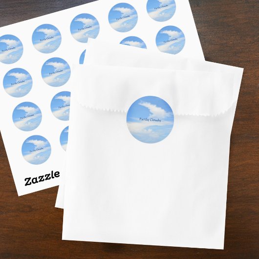 Blue Sky White Cloud Ronde Sticker