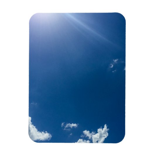Blue Sky White Clouds Background Cloudy Skoudy Magneet (Verticaal)