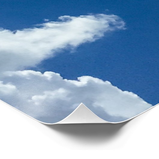 Blue Sky White Clouds Background Cloudy Skoudy Poster (Hoek)