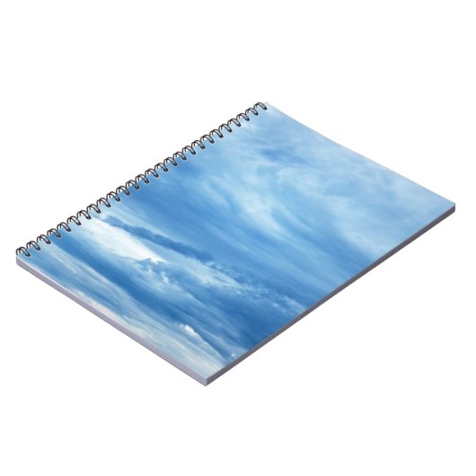 Blue Sky White Clouds Background skies hemel Notitieboek (Linkerzijde)