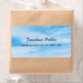 Blue Sky White Clouds Calligraphy Modern Elegant Etiket (Insitu)