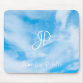 Blue Sky White Clouds Calligraphy Muismat (Voorkant)