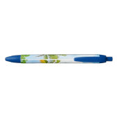 Blue Sky White Clouds Green Palms Trendy Natuur Blauwe Inkt Pen (Achterkant)