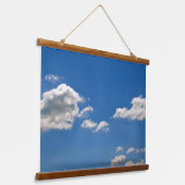 Blue Sky White Clouds Hangend Wandkleed (Gebogen)