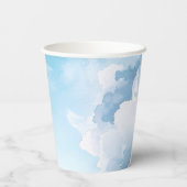 Blue Sky White Clouds Heaven Send Baby Showe Papieren Bekers (Achterkant)