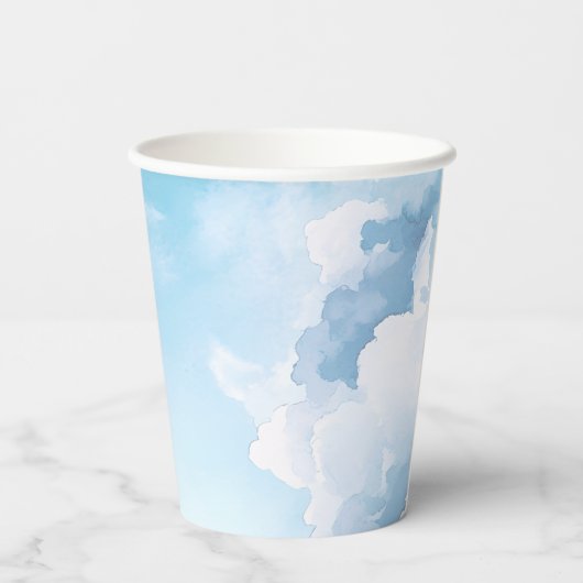 Blue Sky White Clouds Heaven Send Baby Showe Papieren Bekers (Achterkant)