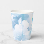 Blue Sky White Clouds Heaven Send Baby Showe Papieren Bekers (Rechts)