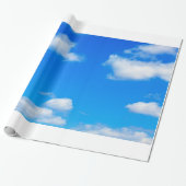 Blue Sky White Clouds Heavenly Cloud Background Cadeaupapier (Uitgerold)