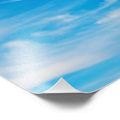 Blue Sky White Clouds Heavenly Cloud Background Foto Afdruk (Hoek)