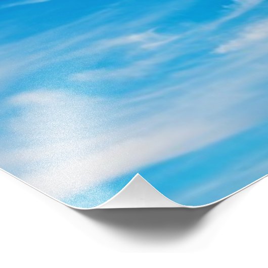 Blue Sky White Clouds Heavenly Cloud Background Foto Afdruk (Hoek)