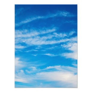 Blue Sky White Clouds Heavenly Cloud Background Foto Afdruk