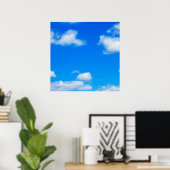 Blue Sky White Clouds Heavenly Cloud Background Poster (Thuiskantoor)