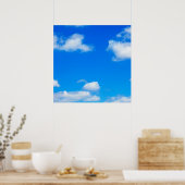 Blue Sky White Clouds Heavenly Cloud Background Poster (Keuken)