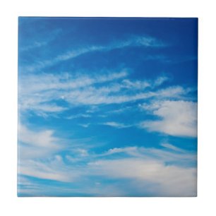 Blue Sky White Clouds Heavenly Cloud Background Tegeltje