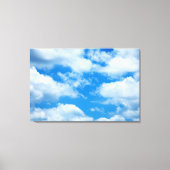 Blue Sky White Clouds Heavenly Skies Background Canvas Afdruk (Voorkant)
