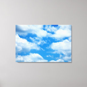Blue Sky White Clouds Heavenly Skies Background Canvas Afdruk