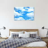 Blue Sky White Clouds Heavenly Skies Background Canvas Afdruk (Insitu (Slaapkamer))