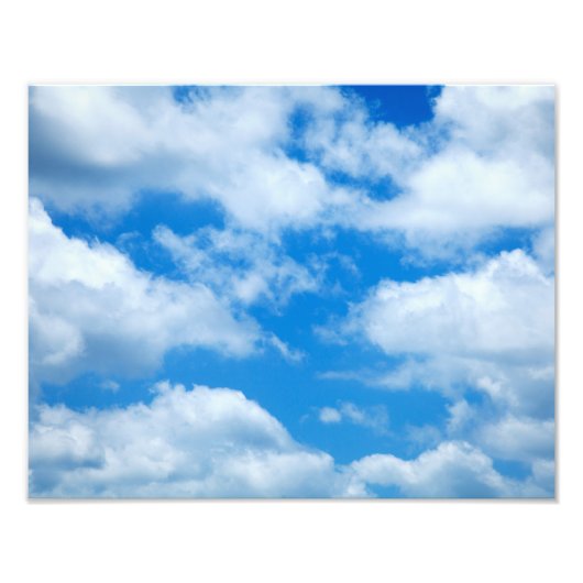 Blue Sky White Clouds Heavenly Skies Background Foto Afdruk (Voorkant)