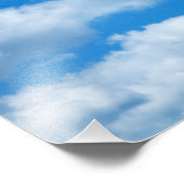 Blue Sky White Clouds Heavenly Skies Background Foto Afdruk (Hoek)