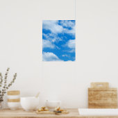 Blue Sky White Clouds Heavenly Skies Background Poster (Keuken)
