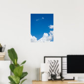 Blue Sky White Clouds Heavenly Skies Background Poster (Thuiskantoor)