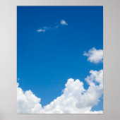 Blue Sky White Clouds Heavenly Skies Background Poster (Voorkant)
