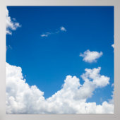 Blue Sky White Clouds Heavenly Skies Background Poster (Voorkant)