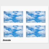 Blue Sky White Clouds Heavenly Skies Background Rechthoekige Sticker (Vel)